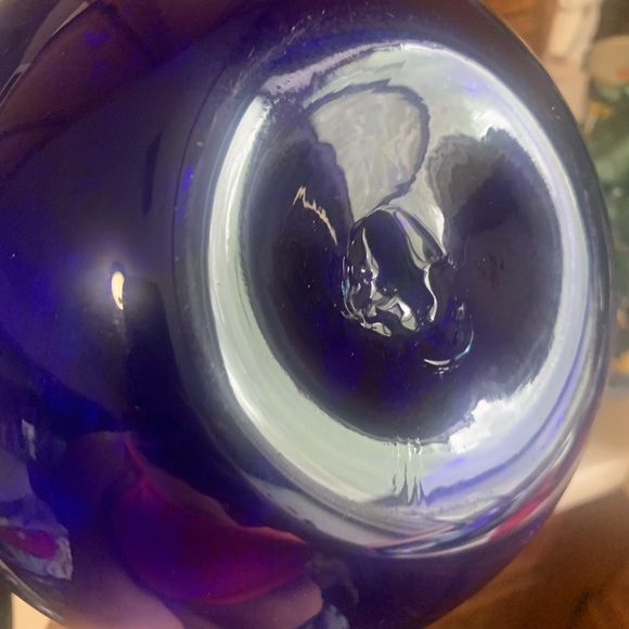 Vintage Blenko Don Shepherd Large Cobalt Blue Pill Vase - Picture 3 of 3